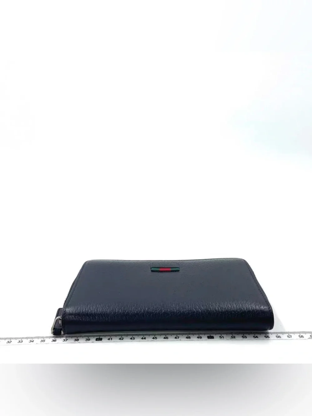 Authentic Gucci Luxurious Black Grain Leather Zip Around Long Wallet